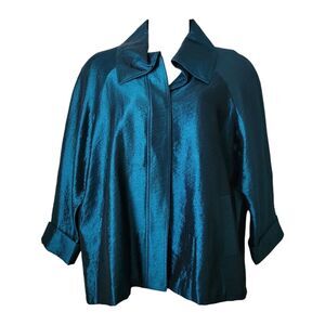 Chico's Metallic Blue Blazer size 3